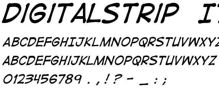 DigitalStrip  Italic font