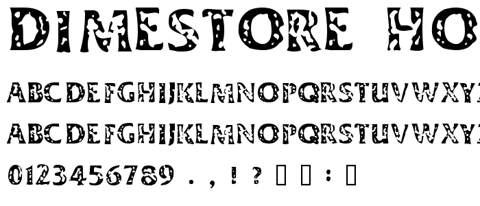 Dimestore Hooker font