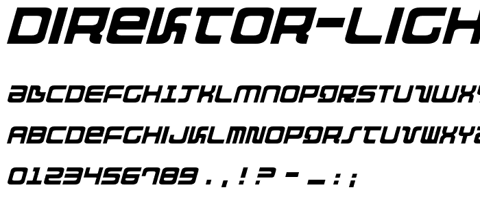 Direktor Light Italic font