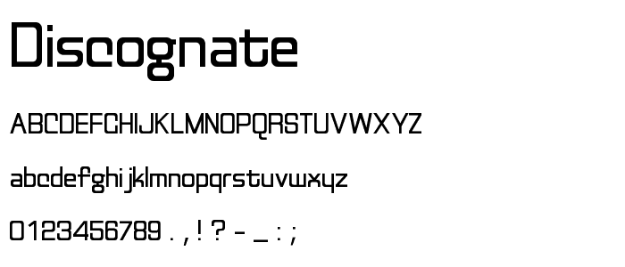 Discognate font