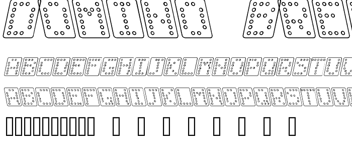 Domino bred kursiv omrids font