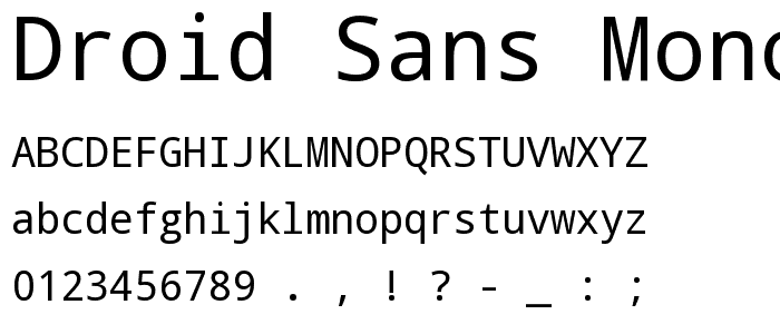 Droid Sans Mono font