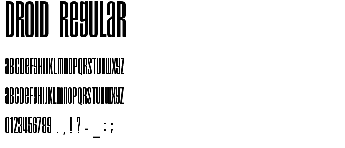 Droid regular font