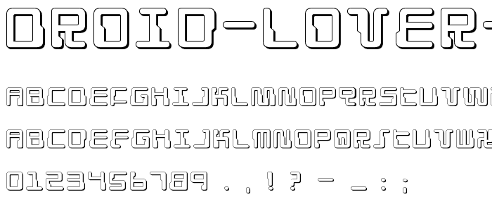 Droid Lover 3D Expanded font