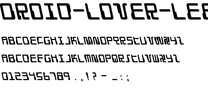 Droid Lover Leftalic font