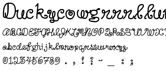 DuckyCowgrrrlLuvsRudyCowboy font