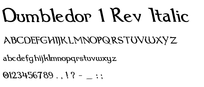 Dumbledor 1 Rev Italic font