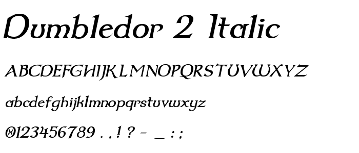 Dumbledor 2 Italic font