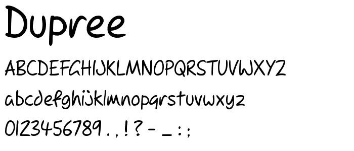 Dupree font