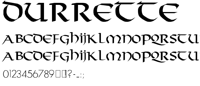 Durrette font