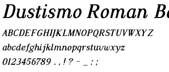 Dustismo Roman Bold Italic font