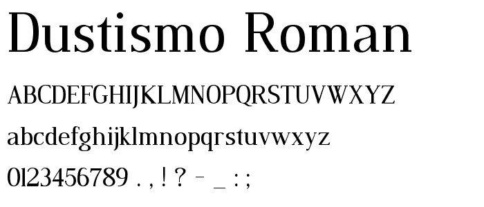 Dustismo Roman font