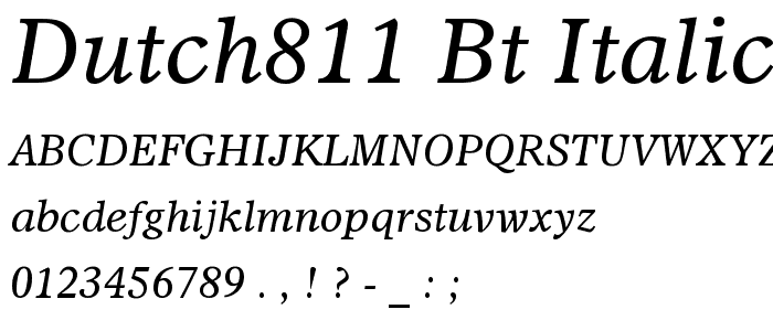 Dutch811 BT Italic font