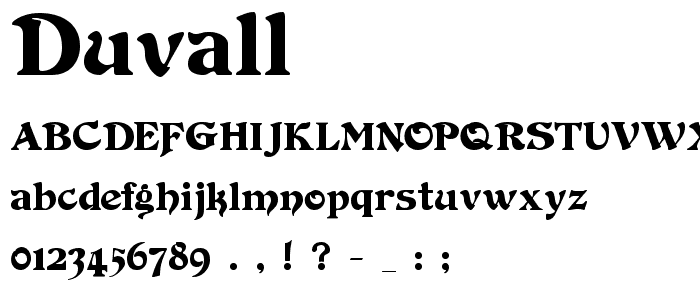 Duvall font