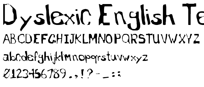 Dyslexic English Teacher font