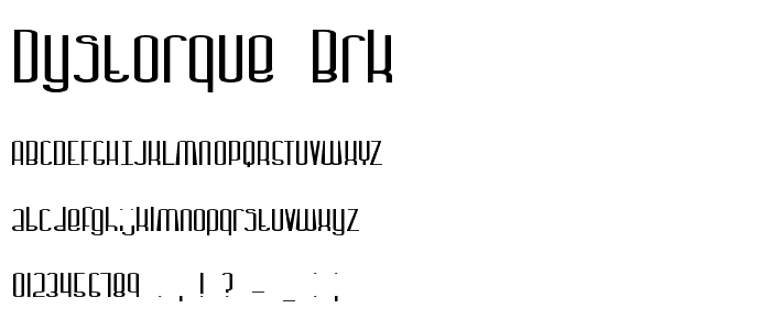 Dystorque BRK font