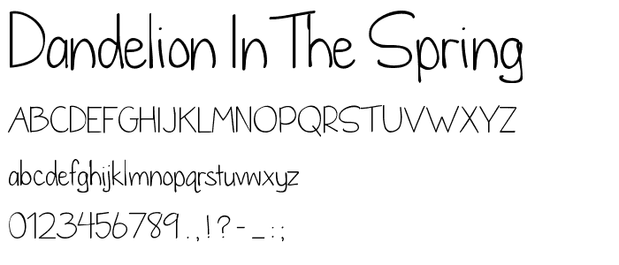 dandelion in the spring font