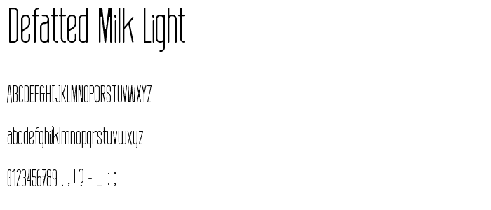 defatted milk Light font