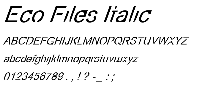 Eco-Files Italic font