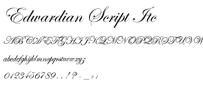 Edwardian Script ITC font