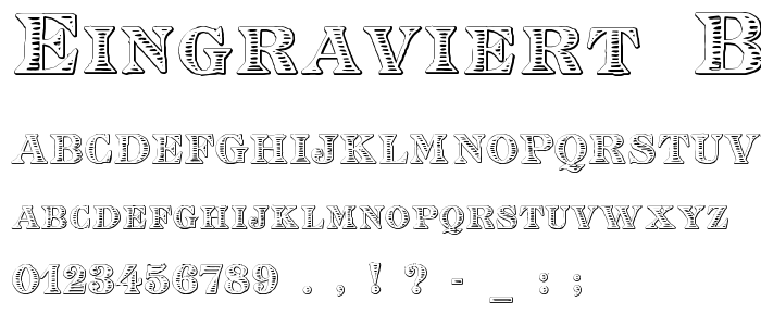 Eingraviert Beveled font