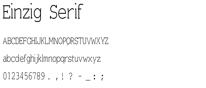 Einzig Serif font