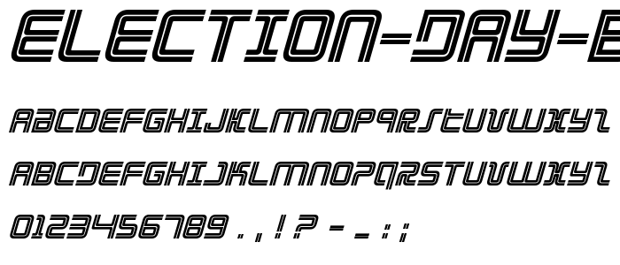 Election Day Bold Italic font