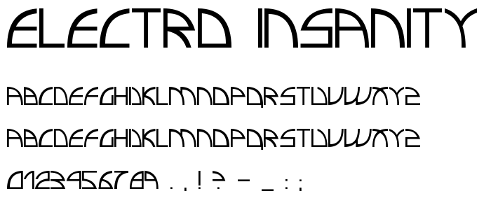 Electro insanity font