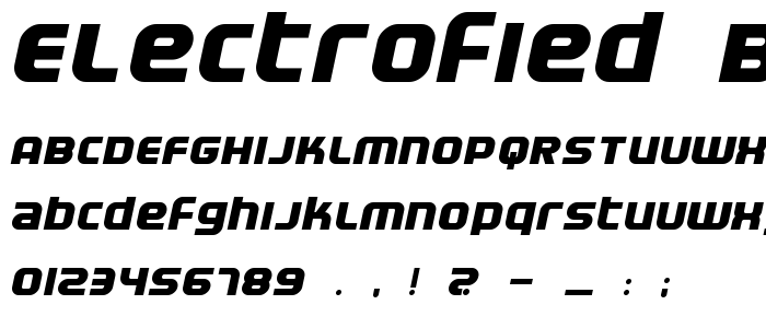 Electrofied BoldItalic font