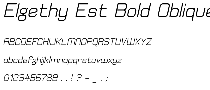 Elgethy Est Bold Oblique font