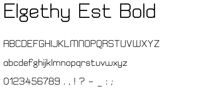 Elgethy Est Bold font