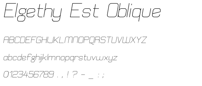 Elgethy Est Oblique font