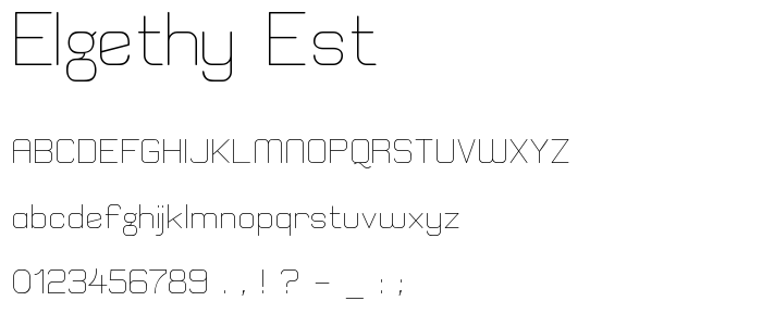 Elgethy Est font