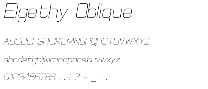 Elgethy Oblique font