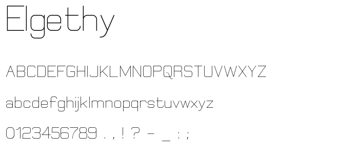 Elgethy font