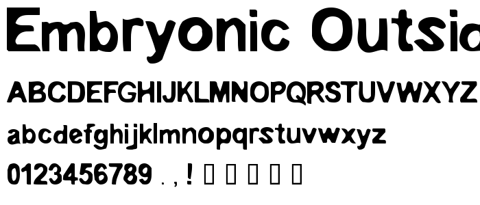 Embryonic Outside font