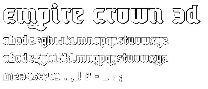 Empire Crown 3D Regular font