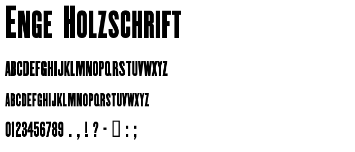 Enge Holzschrift font