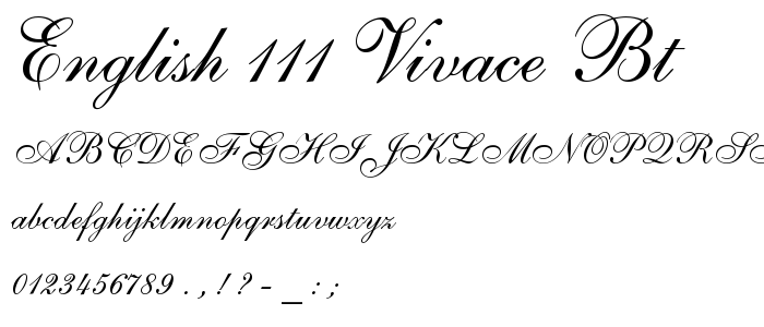 English 111 Vivace BT font