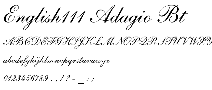 English111 Adagio BT font