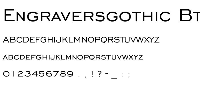 EngraversGothic BT font