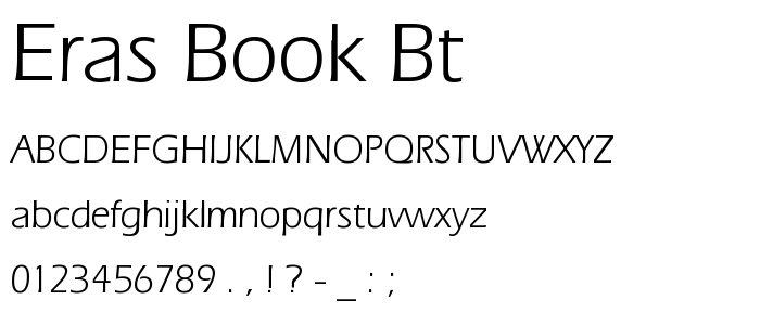 Eras Book BT font