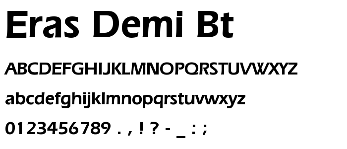 Eras Demi BT font