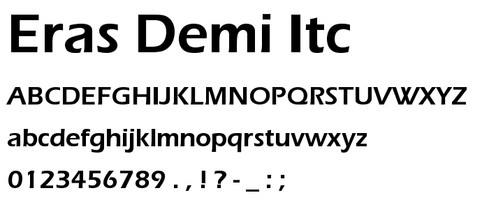 Eras Demi ITC font