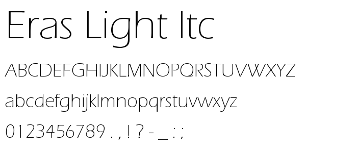 Eras Light ITC font