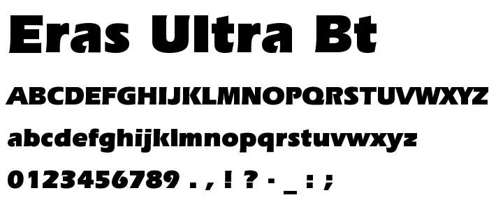 Eras Ultra BT font