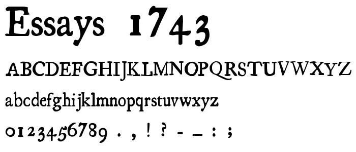 Essays 1743 font