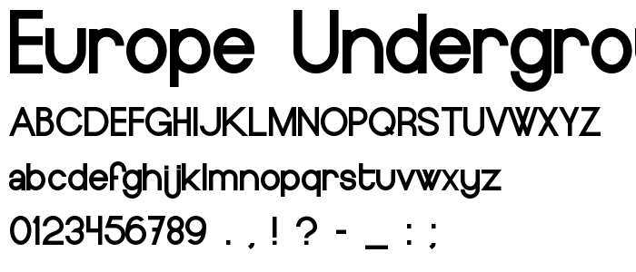 Europe Underground font