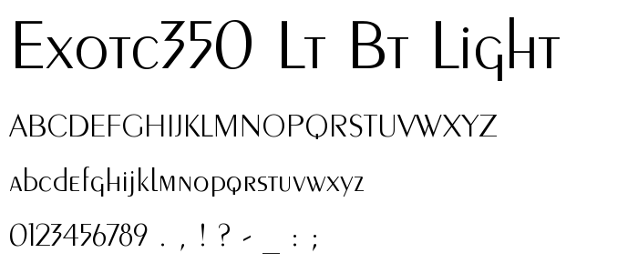 Exotc350 Lt BT Light font