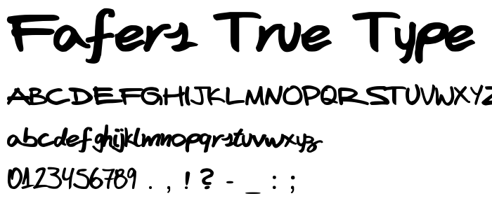 FAFERS True Type Handwriting Font font